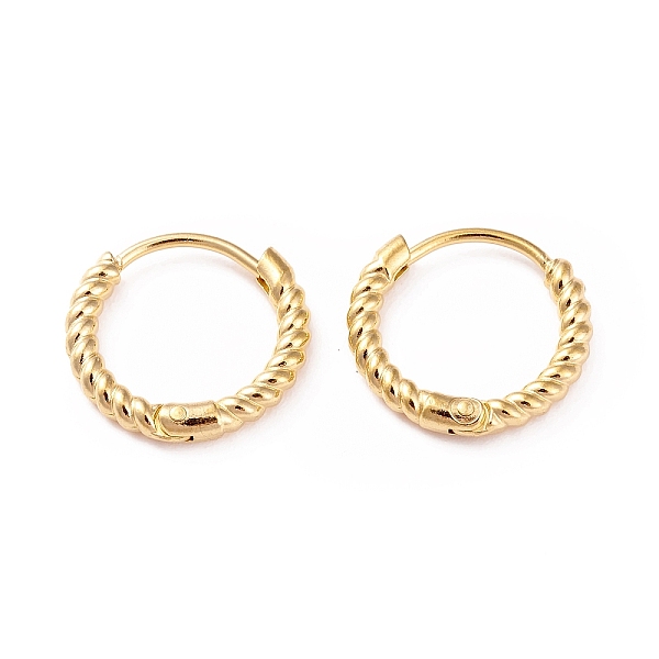 PandaHall 304 Stainless Steel Twist Rope Shape Hoop Earrings for Women, Golden, 13.5x14x2mm, Pin: 0.8mm 304 Stainless Steel Ring
PandaHall 304 Stainless Steel Twist Rope Shape Hoop Earrings for Women, Golden, 13.5x14x2mm, Pin: 0.8mm 304 Stainless Steel Ring