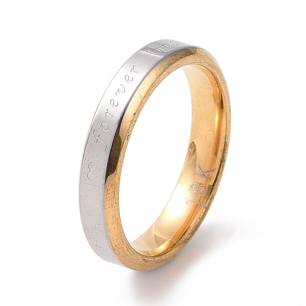 PandaHall Word Forever Love 201 Stainless Steel Flat Finger Ring for Women, Golden & Stainless Steel Color, Inner Diameter: 17mm 201...
PandaHall Word Forever Love 201 Stainless Steel Flat Finger Ring for Women, Golden & Stainless Steel Color, Inner Diameter: 17mm 201...
