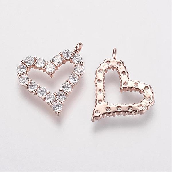 PandaHall Brass Micro Pave Grade AAA Cubic Zirconia Charms, Heart, Cadmium Free & Nickel Free & Lead Free, Real Rose Gold Plated, 15x13x2mm...
PandaHall Brass Micro Pave Grade AAA Cubic Zirconia Charms, Heart, Cadmium Free & Nickel Free & Lead Free, Real Rose Gold Plated, 15x13x2mm...
