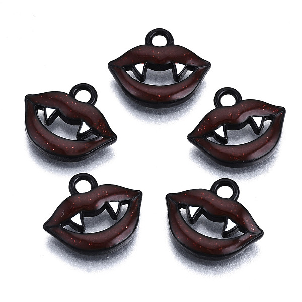PandaHall Alloy Enamel Charms, Halloween, Cadmium Free & Lead Free, Lip with Teeth, Gunmetal, Coconut Brown, 11.5x14x2mm, Hole: 1.8mm...
PandaHall Alloy Enamel Charms, Halloween, Cadmium Free & Lead Free, Lip with Teeth, Gunmetal, Coconut Brown, 11.5x14x2mm, Hole: 1.8mm...