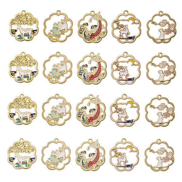 PandaHall Golden Plated Alloy Enamel Pendants, Flower Shape with White Cat & Deer Pattern, White, 29~30x27~28mm, 20pcs/Box Alloy+Enamel...
PandaHall Golden Plated Alloy Enamel Pendants, Flower Shape with White Cat & Deer Pattern, White, 29~30x27~28mm, 20pcs/Box Alloy+Enamel...