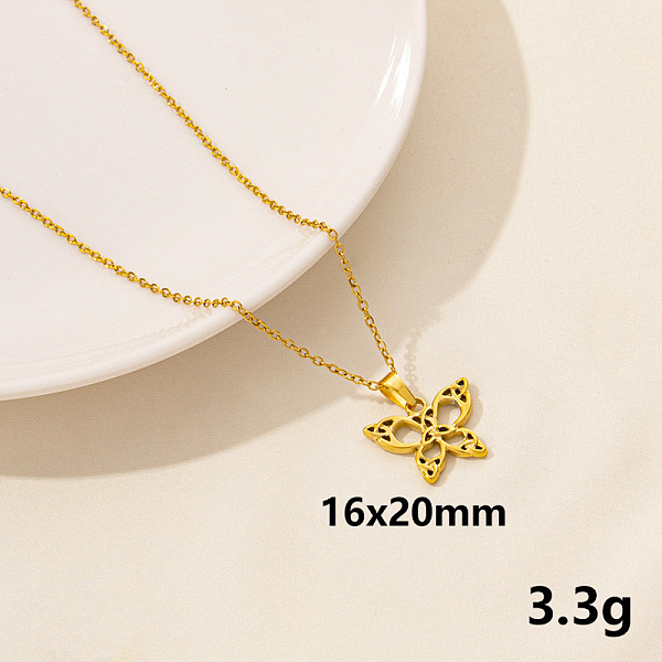 PandaHall 304 Stainless Steel Butterfly Pendant Necklaces, Cable Chain Necklaces Stainless Steel Butterfly
PandaHall 304 Stainless Steel Butterfly Pendant Necklaces, Cable Chain Necklaces Stainless Steel Butterfly