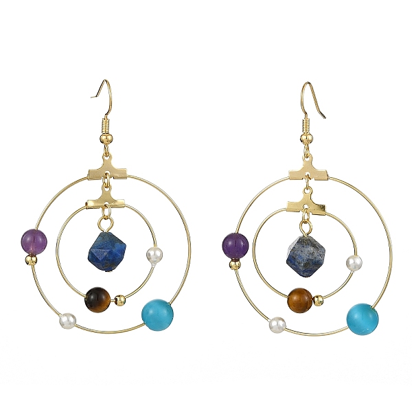 PandaHall Golden 304 Stainless Steel Planet Dangle Earrings, Natural Mixed Gemstone & Pearl Beaded Chakra Theme Earrings, 60x41mm Mixed...
PandaHall Golden 304 Stainless Steel Planet Dangle Earrings, Natural Mixed Gemstone & Pearl Beaded Chakra Theme Earrings, 60x41mm Mixed...