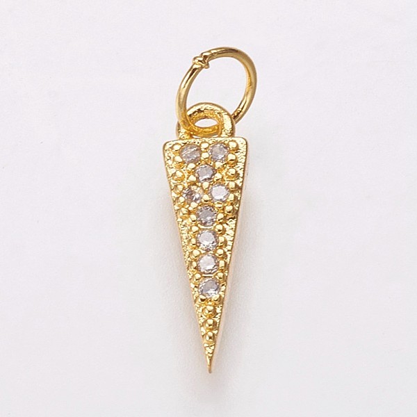 PandaHall Brass Micro Pave Cubic Zirconia Charms, Triangle, Clear, Golden, 13.5x4x2mm, Hole: 3.5mm Brass+Cubic Zirconia Triangle Clear
PandaHall Brass Micro Pave Cubic Zirconia Charms, Triangle, Clear, Golden, 13.5x4x2mm, Hole: 3.5mm Brass+Cubic Zirconia Triangle Clear
