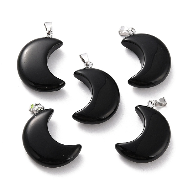PandaHall Natural Obsidian Pendants, with Platinum Brass Loops, Moon, 29x18~21x7~10mm, Hole: 6x3mm Obsidian Moon
PandaHall Natural Obsidian Pendants, with Platinum Brass Loops, Moon, 29x18~21x7~10mm, Hole: 6x3mm Obsidian Moon
