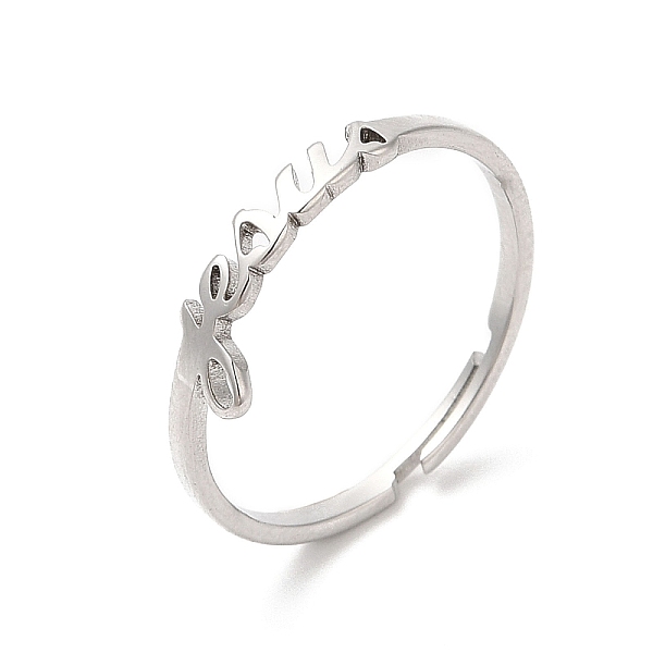 PandaHall 304 Stainless Steel Word Adjustable Ring, Stainless Steel Color, Inner Diameter: 17mm 304 Stainless Steel
PandaHall 304 Stainless Steel Word Adjustable Ring, Stainless Steel Color, Inner Diameter: 17mm 304 Stainless Steel