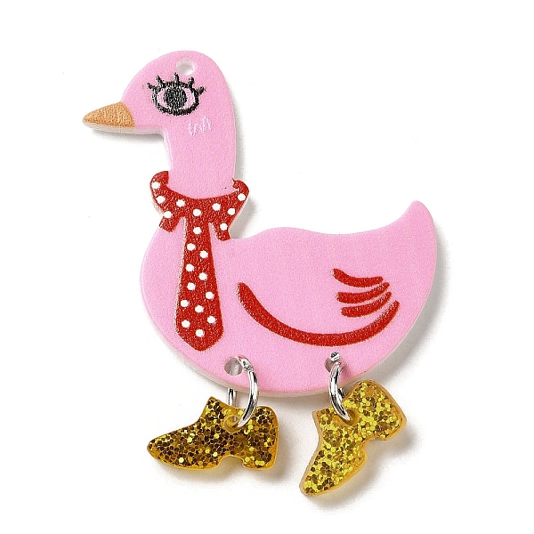 PandaHall Printed Acrylic Pendants, with Sequins, Duck Charm, Pearl Pink, 47~48x32~33x2~7mm, Hole: 1.6~1.8mm Acrylic Duck
PandaHall Printed Acrylic Pendants, with Sequins, Duck Charm, Pearl Pink, 47~48x32~33x2~7mm, Hole: 1.6~1.8mm Acrylic Duck