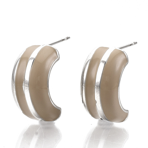 PandaHall (Jewelry Parties Factory Sale)Alloy Enamel Stud Earring, with Stainless Steel Pins, Letter C Shape, Platinum, Camel, 20x19x9mm..., Brown
PandaHall (Jewelry Parties Factory Sale)Alloy Enamel Stud Earring, with Stainless Steel Pins, Letter C Shape, Platinum, Camel, 20x19x9mm..., Brown