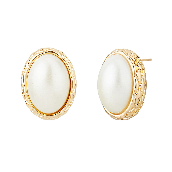 PandaHall FIBLOOM 1 Pair ABS Plastic Pearl Oval Stud Earrings, Brass Earrings for Women, Golden, 21.5x17mm Plastic Oval
PandaHall FIBLOOM 1 Pair ABS Plastic Pearl Oval Stud Earrings, Brass Earrings for Women, Golden, 21.5x17mm Plastic Oval