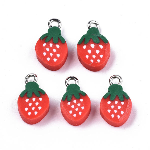 PandaHall Handmade Polymer Clay Charms, with Platinum Tone Iron Findings, Strawberry, Red, 14.5~15.5x8.5~10x4mm, Hole: 1.8mm Polymer Clay...
PandaHall Handmade Polymer Clay Charms, with Platinum Tone Iron Findings, Strawberry, Red, 14.5~15.5x8.5~10x4mm, Hole: 1.8mm Polymer Clay...