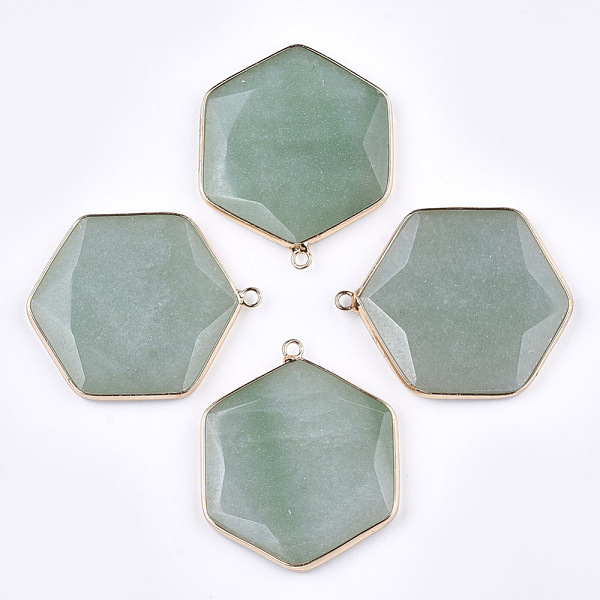 PandaHall Natural Green Aventurine Pendants, with Brass Findings, Faceted, Hexagon, Golden, 44~45x36~37x5~6mm, Hole: 2mm Green Aventurine...
PandaHall Natural Green Aventurine Pendants, with Brass Findings, Faceted, Hexagon, Golden, 44~45x36~37x5~6mm, Hole: 2mm Green Aventurine...