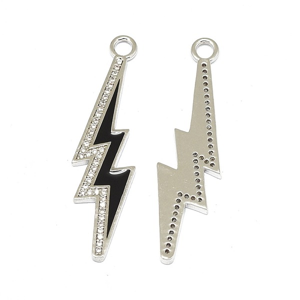 PandaHall Alloy Micro Pave Cubic Zirconia Pendants, with Enamel, Long-Lasting Plated, Lightning Bolt, Black, Platinum, 43x11x1.5mm, Hole...
PandaHall Alloy Micro Pave Cubic Zirconia Pendants, with Enamel, Long-Lasting Plated, Lightning Bolt, Black, Platinum, 43x11x1.5mm, Hole...