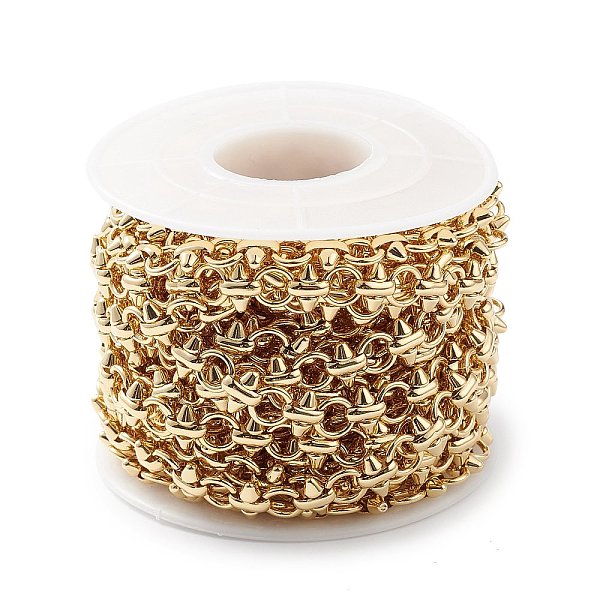 PandaHall Rack Plating Brass Ring & Spike Link Chain, Lead Free & Cadmium Free, Unwelded, with Spool, Real 18K Gold Plated, 6x7x3.5mm...
PandaHall Rack Plating Brass Ring & Spike Link Chain, Lead Free & Cadmium Free, Unwelded, with Spool, Real 18K Gold Plated, 6x7x3.5mm...