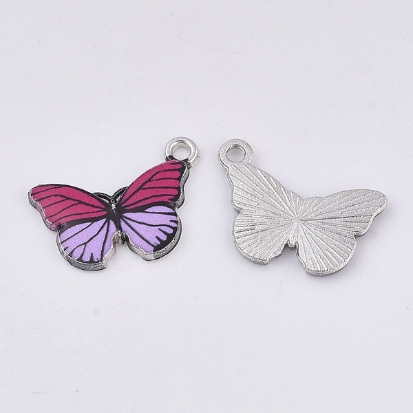 PandaHall Printed Alloy Pendants, with Enamel, Butterfly, Platinum, Deep Pink, 13x20x2mm, Hole: 1.6mm Alloy+Enamel Butterfly Pink
PandaHall Printed Alloy Pendants, with Enamel, Butterfly, Platinum, Deep Pink, 13x20x2mm, Hole: 1.6mm Alloy+Enamel Butterfly Pink