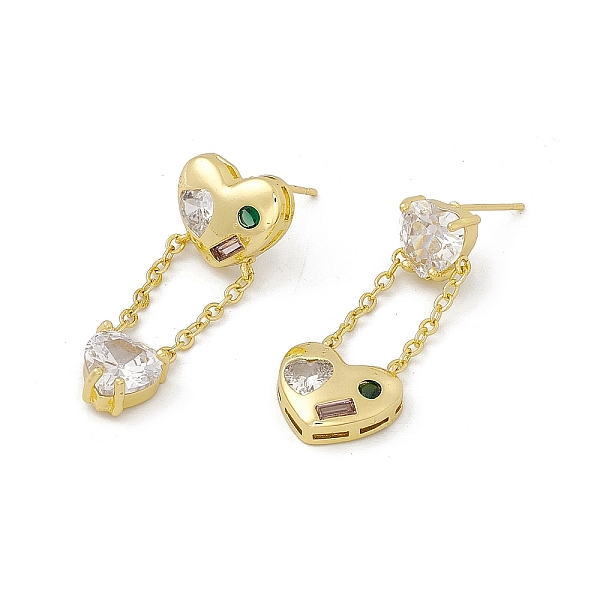 PandaHall Colorful Cubic Zirconia Heart Tassel Dangle Stud Earrings, Rack Plating Brass Asymmetrical Earrings for Women, Cadmium Free & Lead..., Clear
PandaHall Colorful Cubic Zirconia Heart Tassel Dangle Stud Earrings, Rack Plating Brass Asymmetrical Earrings for Women, Cadmium Free & Lead..., Clear