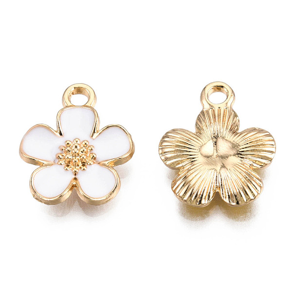 PandaHall Eco-Friendly Zinc Alloy Pendants, with Enamel, Cadmium Free & Nickel Free & Lead Free, 5- Petal Flower, Light Gold, White...
PandaHall Eco-Friendly Zinc Alloy Pendants, with Enamel, Cadmium Free & Nickel Free & Lead Free, 5- Petal Flower, Light Gold, White...