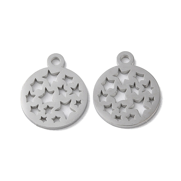 PandaHall 304 Stainless Steel Charms, Laser Cut, Flat Round with Star Charms, Stainless Steel Color, 14.5x12x1mm, Hole: 1.6mm 304 Stainless...
PandaHall 304 Stainless Steel Charms, Laser Cut, Flat Round with Star Charms, Stainless Steel Color, 14.5x12x1mm, Hole: 1.6mm 304 Stainless...