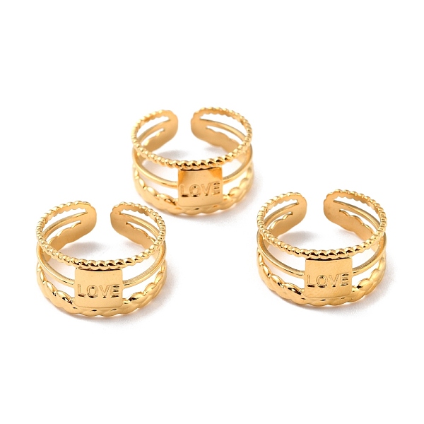 PandaHall Ion Plating(IP) 304 Stainless Steel Finger Rings, Cuff Rings, Long-Lasting Plated, Square with Love, Golden, US Size 6 3/4(17.1mm)...
PandaHall Ion Plating(IP) 304 Stainless Steel Finger Rings, Cuff Rings, Long-Lasting Plated, Square with Love, Golden, US Size 6 3/4(17.1mm)...