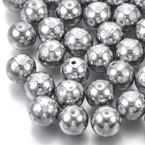 PandaHall Christmas Electroplate Glass Beads, Round with Star Pattern, Platinum Plated, 10mm, Hole: 1.2mm Glass Round
PandaHall Christmas Electroplate Glass Beads, Round with Star Pattern, Platinum Plated, 10mm, Hole: 1.2mm Glass Round