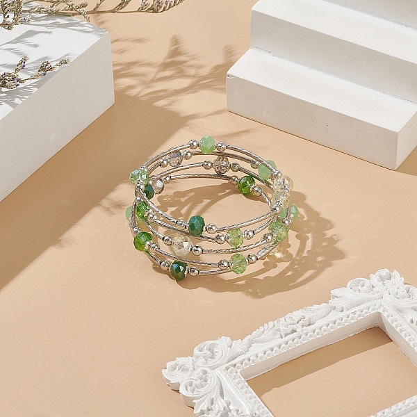 PandaHall Glass Beads Five Loops Wrap Bracelets, Brass Bead Bracelet for Women, Sea Green, Inner Diameter: 2 inch(5cm) Glass
PandaHall Glass Beads Five Loops Wrap Bracelets, Brass Bead Bracelet for Women, Sea Green, Inner Diameter: 2 inch(5cm) Glass