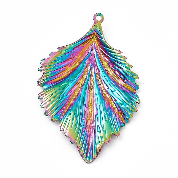 PandaHall Ion Plating(IP) 304 Stainless Steel Bigs Pendants, Leaf Charm, Rainbow Color, 62x40x4mm, Hole: 2mm 304 Stainless Steel Leaf
PandaHall Ion Plating(IP) 304 Stainless Steel Bigs Pendants, Leaf Charm, Rainbow Color, 62x40x4mm, Hole: 2mm 304 Stainless Steel Leaf