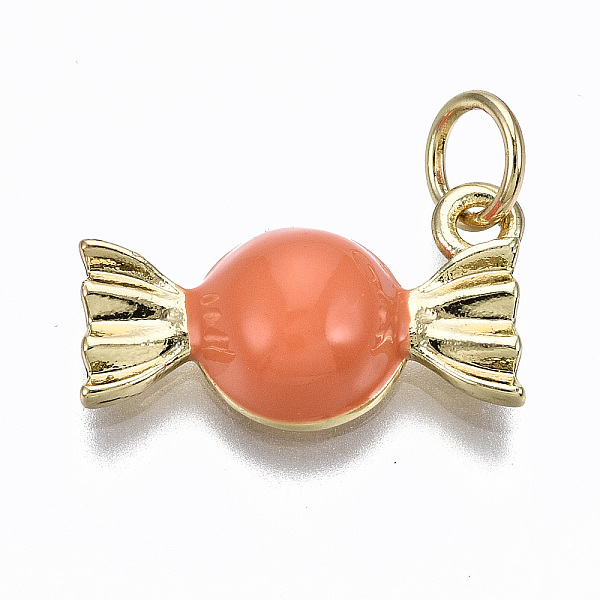 PandaHall Brass Enamel Charms, with Jump Rings, Cadmium Free & Nickel Free & Lead Free, Real 16K Gold Plated, Candy Shape, Coral, 9.5x16x4mm..., Red
PandaHall Brass Enamel Charms, with Jump Rings, Cadmium Free & Nickel Free & Lead Free, Real 16K Gold Plated, Candy Shape, Coral, 9.5x16x4mm..., Red
