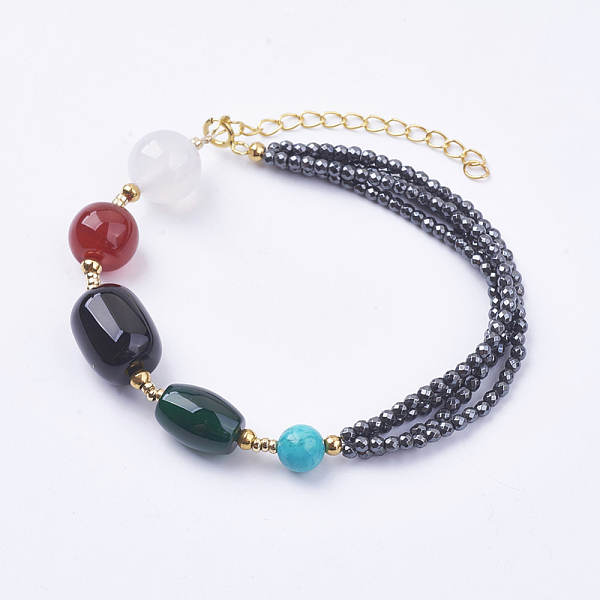 PandaHall Synthetic Hematite Beaded Bracelets, with Natural Agate, Brass Findings and Spring Ring Clasps, Real 14K Gold Plated, 6-3/4 inch...
PandaHall Synthetic Hematite Beaded Bracelets, with Natural Agate, Brass Findings and Spring Ring Clasps, Real 14K Gold Plated, 6-3/4 inch...