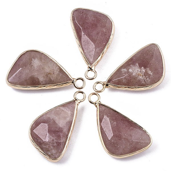 PandaHall Natural Strawberry Quartz Pendants, with Light Gold Plated Brass Edge and Loop, Triangle, Faceted, 25~26x16x6mm, Hole: 2.5mm...
PandaHall Natural Strawberry Quartz Pendants, with Light Gold Plated Brass Edge and Loop, Triangle, Faceted, 25~26x16x6mm, Hole: 2.5mm...