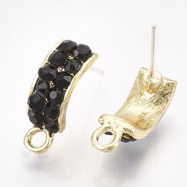 PandaHall Alloy Rhinestone Stud Earring Findings, with Loop, Raw(Unplated) Pins, Rectangle, Light Gold, Jet, 18x6mm, Hole: 2mm, Pin: 0.8mm..., Black
PandaHall Alloy Rhinestone Stud Earring Findings, with Loop, Raw(Unplated) Pins, Rectangle, Light Gold, Jet, 18x6mm, Hole: 2mm, Pin: 0.8mm..., Black