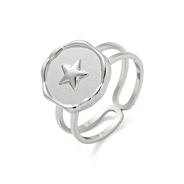 PandaHall 304 Stainless Steel Open Cuff Rings, Star, Stainless Steel Color, Inner Diameter: 17mm 304 Stainless Steel
PandaHall 304 Stainless Steel Open Cuff Rings, Star, Stainless Steel Color, Inner Diameter: 17mm 304 Stainless Steel