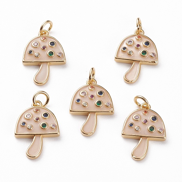 PandaHall Brass Micro Pave Colorful Cubic Zirconia Pendants, with Enamel and Jump Rings, Mushroom, Real 18K Gold Plated, 17x11.5x2.5mm, Jump...
PandaHall Brass Micro Pave Colorful Cubic Zirconia Pendants, with Enamel and Jump Rings, Mushroom, Real 18K Gold Plated, 17x11.5x2.5mm, Jump...