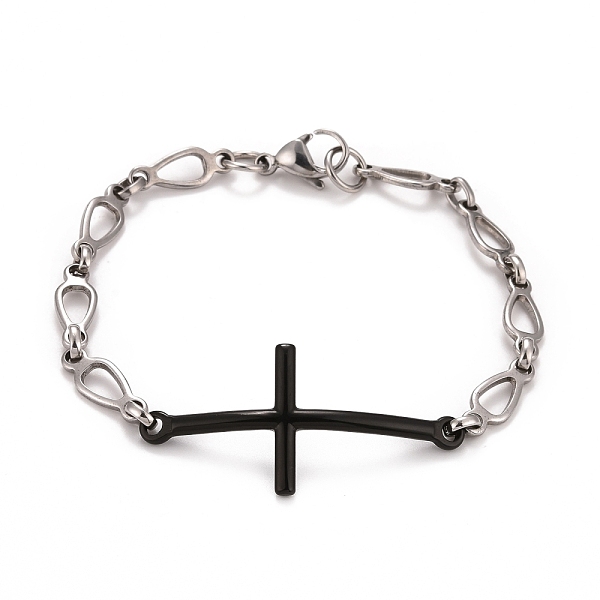 PandaHall 304 Stainless Steel Cross Link Bracelet with Teardrop chains for Men Women, Electrophoresis Black & Stainless Steel Color, 8-3/4...
PandaHall 304 Stainless Steel Cross Link Bracelet with Teardrop chains for Men Women, Electrophoresis Black & Stainless Steel Color, 8-3/4...