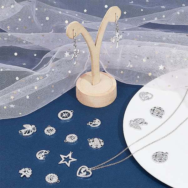 PandaHall 50Pcs 10 Style Platinum Tone Alloy Rhinestone Pendants Sets, Heart & Star & Cross & Tree & Moon & Butterfly Charms, Crystal..., Clear
PandaHall 50Pcs 10 Style Platinum Tone Alloy Rhinestone Pendants Sets, Heart & Star & Cross & Tree & Moon & Butterfly Charms, Crystal..., Clear