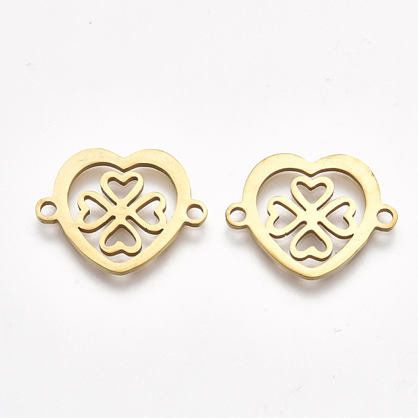 PandaHall 201 Stainless Steel Links connectors, Laser Cut Links, Heart with Clover, Golden, 15.5x19.5x1mm, Hole: 1.5mm 201 Stainless Steel...
PandaHall 201 Stainless Steel Links connectors, Laser Cut Links, Heart with Clover, Golden, 15.5x19.5x1mm, Hole: 1.5mm 201 Stainless Steel...
