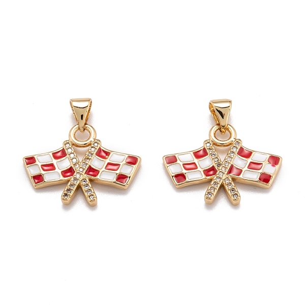PandaHall Brass Micro Pave Cubic Zirconia Pendants, with Enamel, Long-Lasting Plated, Real 18K Gold Plated, Racing Flag Charms, Red...
PandaHall Brass Micro Pave Cubic Zirconia Pendants, with Enamel, Long-Lasting Plated, Real 18K Gold Plated, Racing Flag Charms, Red...