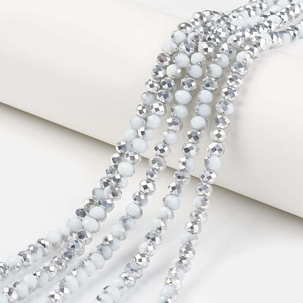 PandaHall Electroplate Opaque Glass Beads Strands, Half Silver Plated, Faceted, Rondelle, White, 6x5mm, Hole: 1mm, about 83~85pcs/strand...
PandaHall Electroplate Opaque Glass Beads Strands, Half Silver Plated, Faceted, Rondelle, White, 6x5mm, Hole: 1mm, about 83~85pcs/strand...