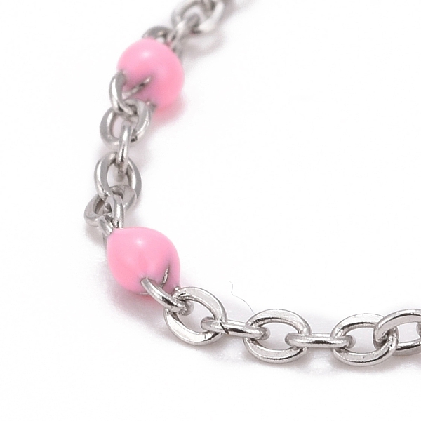 PandaHall 304 Stainless Steel Cable Chain Anklets, with Enamel and Lobster Claw Clasps, Stainless Steel Color, Pink, 230x2mm Stainless Steel...
PandaHall 304 Stainless Steel Cable Chain Anklets, with Enamel and Lobster Claw Clasps, Stainless Steel Color, Pink, 230x2mm Stainless Steel...