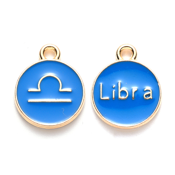 PandaHall Alloy Enamel Pendants, Cadmium Free & Lead Free, Flat Round with Constellation, Light Gold, Dodger Blue, Libra, 22x18x2mm, Hole...
PandaHall Alloy Enamel Pendants, Cadmium Free & Lead Free, Flat Round with Constellation, Light Gold, Dodger Blue, Libra, 22x18x2mm, Hole...