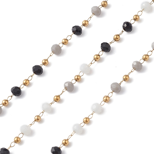 PandaHall Handmade Glass Beaded Chains, Faceted, Unwelded, with 304 Stainless Steel Chains, Golden, Round, Black, 2~3x2~2.5mm 304 Stainless...
PandaHall Handmade Glass Beaded Chains, Faceted, Unwelded, with 304 Stainless Steel Chains, Golden, Round, Black, 2~3x2~2.5mm 304 Stainless...