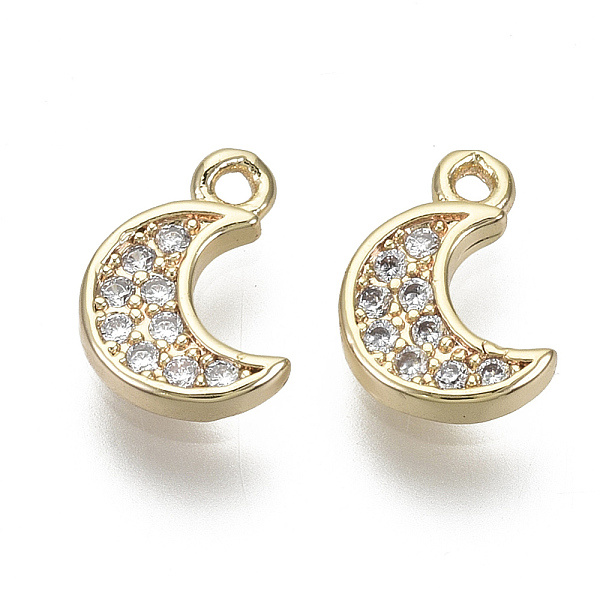 PandaHall Brass Micro Pave Clear Cubic Zirconia Charms, Nickel Free, Moon, Real 18K Gold Plated, 9x6.5x1.5mm, Hole: 1mm Brass+Cubic Zirconia...
PandaHall Brass Micro Pave Clear Cubic Zirconia Charms, Nickel Free, Moon, Real 18K Gold Plated, 9x6.5x1.5mm, Hole: 1mm Brass+Cubic Zirconia...