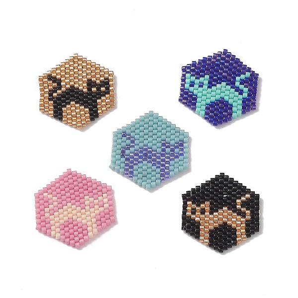 PandaHall Handmade Japanese Seed Beads, Loom Pattern, Hexagon with Cat Pattern, Mixed Color, 23x22.5x2mm Glass Hexagon Multicolor
PandaHall Handmade Japanese Seed Beads, Loom Pattern, Hexagon with Cat Pattern, Mixed Color, 23x22.5x2mm Glass Hexagon Multicolor