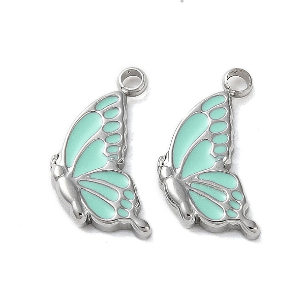 PandaHall 304 Stainless Steel with Enamel Charms, Butterfly Charm, Stainless Steel Color, Turquoise, 14.5x9x2mm, Hole: 1.6mm Stainless..., Green
PandaHall 304 Stainless Steel with Enamel Charms, Butterfly Charm, Stainless Steel Color, Turquoise, 14.5x9x2mm, Hole: 1.6mm Stainless..., Green