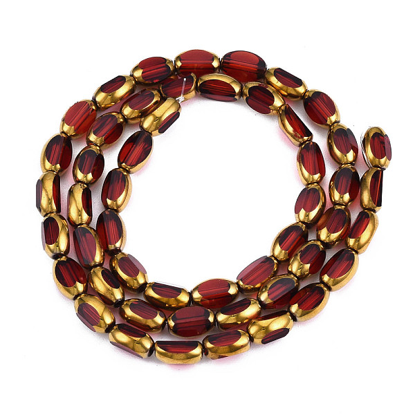 PandaHall Electroplate Glass Beads Strands, Edge Plated, Oval, FireBrick, 7x4.5x4mm, Hole: 0.8mm, about 50pcs/strand, 13.07~13.15 inch..., Red
PandaHall Electroplate Glass Beads Strands, Edge Plated, Oval, FireBrick, 7x4.5x4mm, Hole: 0.8mm, about 50pcs/strand, 13.07~13.15 inch..., Red