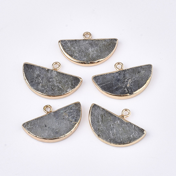 PandaHall Electroplate Natural Labradorite Semi Circle Pendants, with Iron Findings, Half Round, Golden, 17~18x27x3~4mm, Hole: 1.8mm...
PandaHall Electroplate Natural Labradorite Semi Circle Pendants, with Iron Findings, Half Round, Golden, 17~18x27x3~4mm, Hole: 1.8mm...