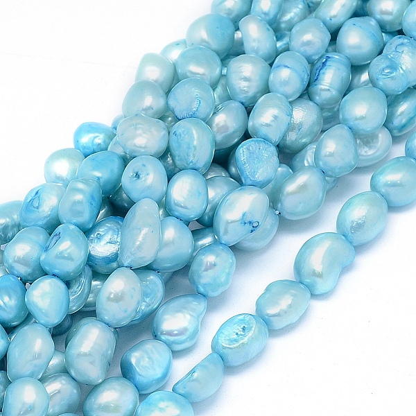 PandaHall Dyed Natural Cultured Freshwater Pearl Beads Strands, Oval, Sky Blue, 10~15x6~10mm, Hole: 0.8mm, about 30~34pcs/strand, 14.1 inch...
PandaHall Dyed Natural Cultured Freshwater Pearl Beads Strands, Oval, Sky Blue, 10~15x6~10mm, Hole: 0.8mm, about 30~34pcs/strand, 14.1 inch...