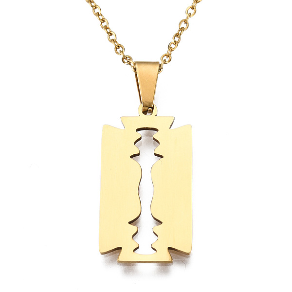 PandaHall 201 Stainless Steel Pendants Necklaces, with Cable Chains and Lobster Claw Clasps, Blade, Golden, 17.71 inch(45cm), 1.5mm 201...
PandaHall 201 Stainless Steel Pendants Necklaces, with Cable Chains and Lobster Claw Clasps, Blade, Golden, 17.71 inch(45cm), 1.5mm 201...