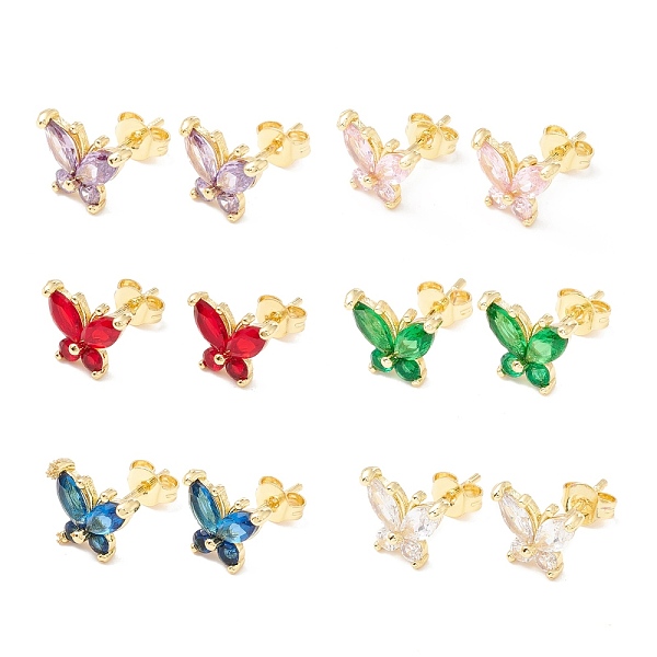 PandaHall Brass Micro Pave Cubic Zirconia Stud Earring, Real 18K Gold Plated, Butterfly, Mixed Color, 8x9.5mm, Pin: 1mm Cubic Zirconia..., Multicolor
PandaHall Brass Micro Pave Cubic Zirconia Stud Earring, Real 18K Gold Plated, Butterfly, Mixed Color, 8x9.5mm, Pin: 1mm Cubic Zirconia..., Multicolor