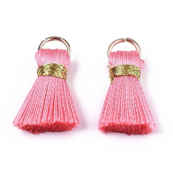 PandaHall Handmade Polycotton(Polyester Cotton) Tassel Decorations, Pendant Decorations, with Golden Iron Loops, Hot Pink, 17~21x10x5mm...
PandaHall Handmade Polycotton(Polyester Cotton) Tassel Decorations, Pendant Decorations, with Golden Iron Loops, Hot Pink, 17~21x10x5mm...