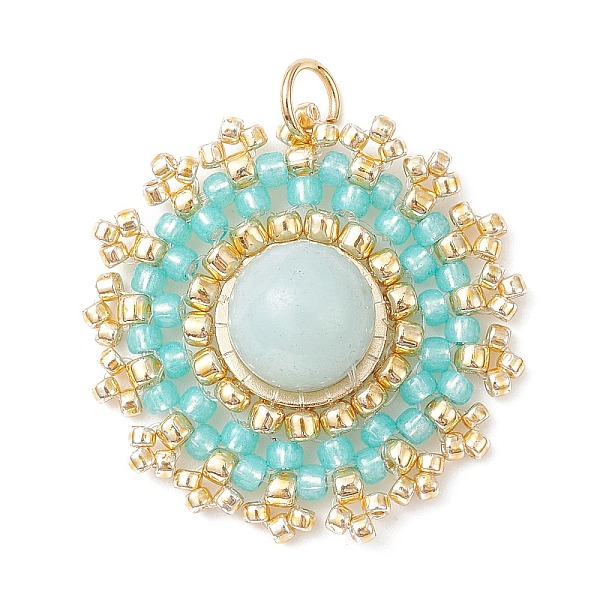PandaHall Natural Amazonite Flat Round Pendants, Woven Handmade Japanese Seed Bead Charms, 27.5~28x25~25.5x8.5mm, Hole: 3.5mm Amazonite Flat...
PandaHall Natural Amazonite Flat Round Pendants, Woven Handmade Japanese Seed Bead Charms, 27.5~28x25~25.5x8.5mm, Hole: 3.5mm Amazonite Flat...