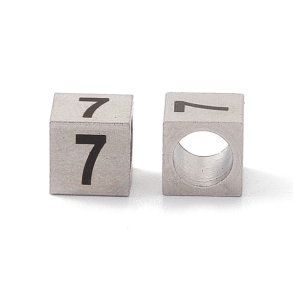 PandaHall 303 Stainless Steel European Beads, Large Hole Beads, Cube with Number, Stainless Steel Color, Num.7, 7x7x7mm, Hole: 5mm 303...
PandaHall 303 Stainless Steel European Beads, Large Hole Beads, Cube with Number, Stainless Steel Color, Num.7, 7x7x7mm, Hole: 5mm 303...